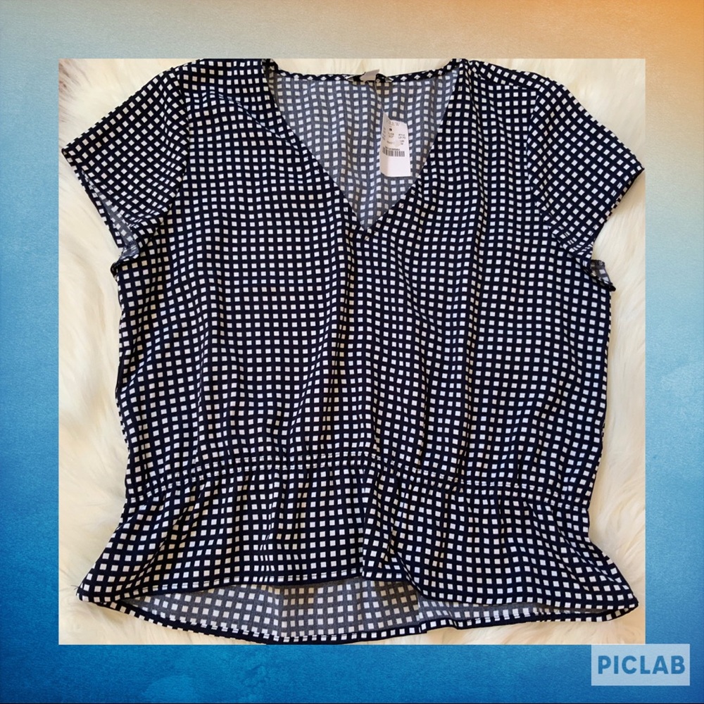 J. Crew Mercantile Gingham Peplum Top - NWT Medium